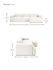 Ecksofa Melva (4-Sitzer) in Beige, Bezug: Polyester Der hochwertige, Gestell: Massives Kiefernholz, Spa, Füße: Kiefernholz Die Füße befi, Webstoff Beige, B 319 x T 144 cm