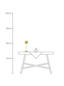 Mobile dimmbare LED-Außentischlampe Trellia in Gelb, Lampenschirm: Aluminium, beschichtet, Lampenfuß: Aluminium, beschichtet, Gelb, Ø 12 x H 38 cm