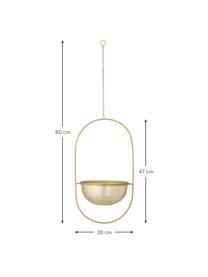 Portavaso pensile da appendere Haley, Metallo rivestito, Ottonato, Larg. 26 x Alt. 47 cm