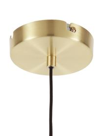 Lámpara de techo pequeña de vidrio Kedu, Pantalla: vidrio, Anclaje: metal galvanizado, Cable: cubierto en tela, Amarillo, Ø 23 x Al 29 cm