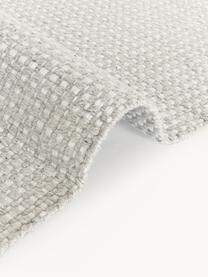 Tapis de couloir tissé à plat avec franges Ryder, 100 % polyester, certifié GRS, Gris clair, blanc, larg. 80 cm x long. 250 cm