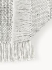 Naplocho tkaný běhoun s třásněmi Ryder, 100 % polyester, certifikace GRS, Světle šedá, bílá, Š 80 cm, H 250 cm