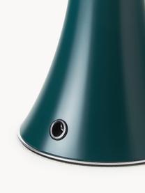 Lámpara de mesa LED regulable Pipistrello, portátil, Estructura: metal, aluminio pintado, Azul petróleo mate, Ø 27 x Al 35 cm