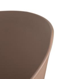 Sedia in plastica Jimena, Seduta: materiale sintetico (PP), Seduta: similpelle, Piedini: metallo verniciato, Marrone, Larg. 56 x Prof. 55 cm