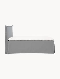 Premium Boxspringbett Violet, Matratze: 5-Zonen-Taschenfederkern, Füße: Massives Birkenholz, lack, Webstoff Dunkelgrau, B 140 x L 200 cm, Härtegrad H2