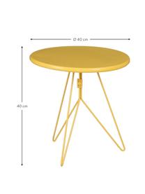 Mesa auxiliar de metal Tula, Metal con pintura en polvo, Amarillo, Ø 40 x Al 40 cm