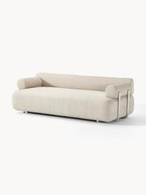 Sofa Stella (3-Sitzer), Bezug: 85 % Polyester, 15 % Baum, Gestell: Massives Fichtenholz, PEF, Webstoff Off White, B 222 x T 100 cm