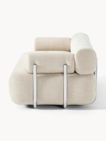 Sofa Stella (3-Sitzer), Bezug: 85 % Polyester, 15 % Baum, Gestell: Massives Fichtenholz, PEF, Webstoff Off White, B 222 x T 100 cm
