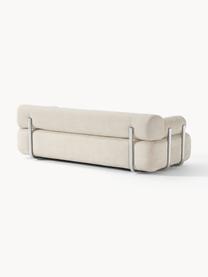 Sofa Stella (3-Sitzer), Bezug: 85 % Polyester, 15 % Baum, Gestell: Massives Fichtenholz, PEF, Webstoff Off White, B 222 x T 100 cm