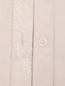 Posteľná bielizeň z bavlneného saténu motívom žeriavu Yuma, Bledoružová, biela, sivá, 155 x 220 cm + 1 vankúš 80 x 80 cm