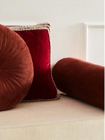 Poszewka na poduszkę z aksamitu Martina, Burgundowy, kremowobiały, S 45 x D 45 cm