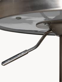 Tabouret de bar en métal Isaac, hauteur réglable, Aluminium, enduit, Argenté, Ø 39 x haut. 61 - 81 cm