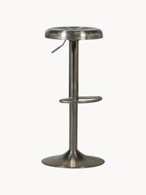 Tabouret de bar en métal Isaac, hauteur réglable, Aluminium, enduit, Argenté, Ø 39 x haut. 61 - 81 cm