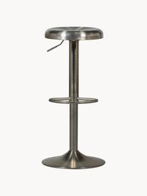 Tabouret de bar en métal Isaac, hauteur réglable, Aluminium, enduit, Argenté, Ø 39 x haut. 61 - 81 cm