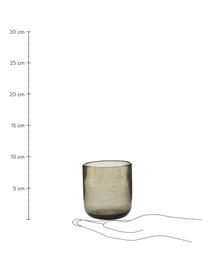Mondgeblazen waterglazen Leyla, 6 stuks, Glas, Grijs, transparant, Ø 8 x H 9 cm, 300 ml