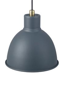 Kleine hanglamp Pop, Lampenkap: gecoat metaal, Decoratie: metaal, Baldakijn: kunststof, Grijs, messingkleurig, Ø 21 x H 24 cm