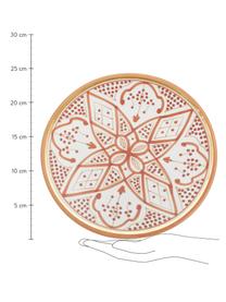 Ručně vyrobený marocký mělký talíř Beldi, Keramika, Oranžová, krémová, zlatá, Ø 26 cm, V 2 cm