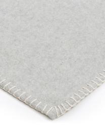 Plaid gris clair flanelle de coton Sylt, Gris clair, larg. 140 x long. 200 cm