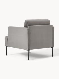 Fluwelen fauteuil Fluente, Bekleding: fluweel (hoogwaardig poly, Frame: massief grenenhout, Poten: gelakt metaal Dit product, Fluweel grijs, B 74 x D 85 cm