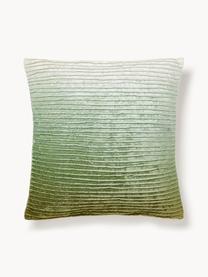 Housse de coussin 45x45 plissée Hattie, Vert, larg. 45 x long. 45 cm