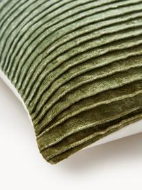Funda de cojín bordada Hattie, Parte superior: 60% viscosa, 40% algodón, Parte trasera: 100% algodón, Verde, An 45 x L 45 cm