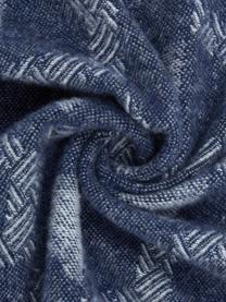 Manta estampada Blue Hour, 40% lana, 30% algodón, 14% poliamida, 9% poliacrílico, 7% otras fibras, Azul, azul oscuro, An 130 x L 170 cm