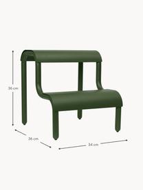 Tabouret en métal pour enfant Up Step, Métal, revêtement par poudre, Vert foncé, larg. 34 x haut. 36 cm