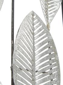 Wandobject Fronds met zwarte metalen lijst, Gecoat metaal, Zwart, zilverkleurig, B 29 x H 75 cm