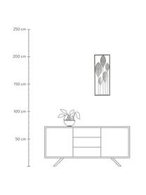 Nástenná dekorácia s kovovým rámom Fronds, Potiahnutý kov, Čierna, odtiene striebornej, Š 29 x V 75 cm