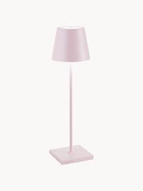 Přenosná stolní LED lampa Poldina, stmívatelná, Světle růžová, matná, Ø 11 cm, V 38 cm