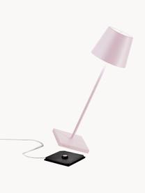 Mobile LED-Tischlampe Poldina, dimmbar, Hellrosa, matt, Ø 11 x H 38 cm