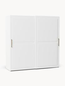 Modularer Schwebetürenschrank Charlotte, 200 cm Breite, mehrere Varianten, Korpus: Spanplatte, melaminbeschi, Weiß, Basic Interior, B 200 x H 200 cm