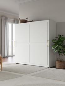 Modularer Schwebetürenschrank Charlotte, 200 cm Breite, mehrere Varianten, Korpus: Spanplatte, melaminbeschi, Weiß, Basic Interior, B 200 x H 200 cm