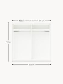 Modularer Schwebetürenschrank Charlotte, 200 cm Breite, mehrere Varianten, Korpus: Spanplatte, melaminbeschi, Weiss, Basic Interior, B 200 x H 200 cm