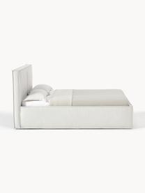 Gestoffeerd bed Dream, Bekleding: polyester (gestructureerd, Frame: massief grenenhout en pla, Geweven stof greige, B 180 x L 200 cm
