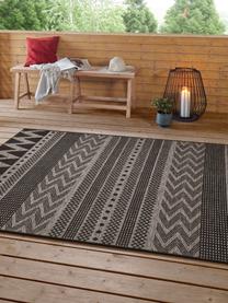 In- & outdoor vloerkleed Sidon met grafisch patroon, 100% polypropyleen, Beige, zwart, B 200 x L 290 cm (maat L)