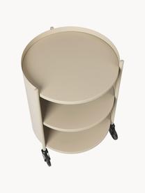 Contenitore rotondo con ruote Eve, Acciaio verniciato a polvere, Beige chiaro opaco, Ø 40 x Alt. 53 cm