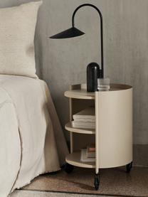 Contenitore rotondo con ruote Eve, Acciaio verniciato a polvere, Beige chiaro opaco, Ø 40 x Alt. 53 cm