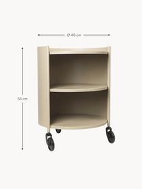 Contenitore rotondo con ruote Eve, Acciaio verniciato a polvere, Beige chiaro opaco, Ø 40 x Alt. 53 cm