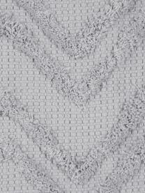 Copricuscino con motivo trapuntato a zigzag Akesha, 100% cotone, Grigio chiaro, Larg. 45 x Lung. 45 cm