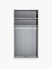 Drehtürenschrank Monaco mit Spiegeltür, 2-türig, Korpus: Holzwerkstoff, foliert, Griffe: Metall, beschichtet, Weiss, mit Spiegeltüren, B 100 x H 216 cm