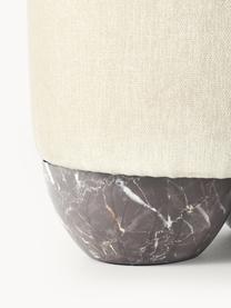 Gestoffeerde kruk Lino, Bekleding: 100 % polyester Met 40.00, Frame: MDF, Poten: gefolieerd metaal, Geweven stof gebroken wit, Ø 46 x H 45 cm