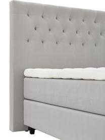 Cama continental de terciopelo Premium Pheobe, Patas: madera de abedul maciza p, Terciopelo gris, An 200 x L 200 cm, dureza H3