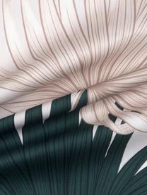 Baumwollsatin-Kopfkissenbezüge Aloha mit Palmenblättern, 2 Stück, Webart: Satin Fadendichte 210 TC,, Vorderseite: Beige, GrünRückseite: Beige, 40 x 80 cm
