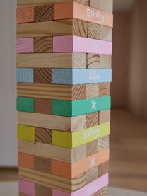 Ručně malovaná věž jenga Gelato, Dřevo paulovnie, Světlé dřevo, více barev, Š 12 cm, V 45 cm