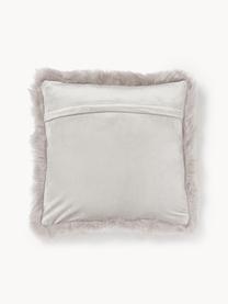 Housse de coussin 40x40 imitation fourrure Mathilde, Gris clair, larg. 40 x long. 40 cm