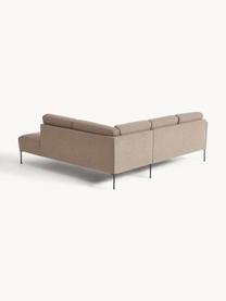 Ecksofa Fluente, Bezug: 100 % Polyester Der strap, Gestell: Massives Kiefernholz, Webstoff Taupe, B 221 x T 200 cm, Eckteil links