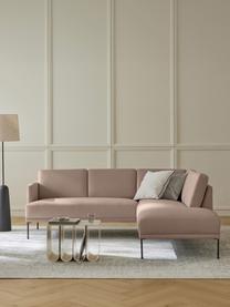 Ecksofa Fluente, Bezug: 100 % Polyester Der strap, Gestell: Massives Kiefernholz, Webstoff Taupe, B 221 x T 200 cm, Eckteil links