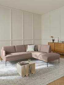 Ecksofa Fluente, Bezug: 100 % Polyester Der strap, Gestell: Massives Kiefernholz, Webstoff Taupe, B 221 x T 200 cm, Eckteil links