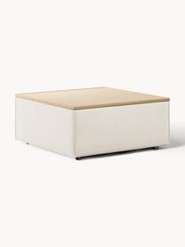 Sofa-Hocker Lennon mit Stauraum, Bezug: 100 % Polyester Der strap, Tablett: Eichenholz, Spannplatte m, Gestell: Spanplatte, mitteldichte , Webstoff Off White, helles Eichenholz, B 88 x T 88 cm